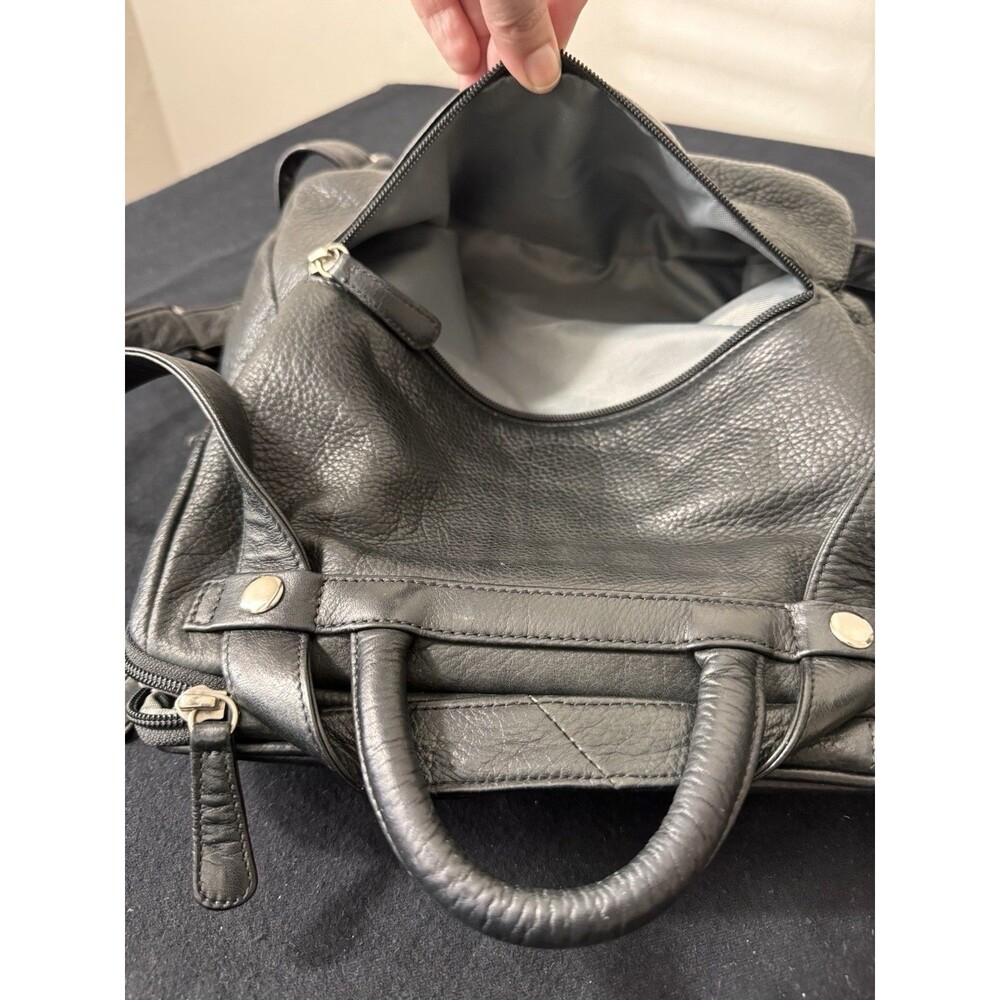 Osgoode Marley Soft  Black Pebble Leather Convertible Backpack Organizer - Picture 13 of 16